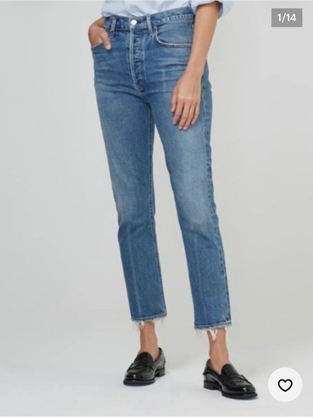 Citizens of Humanity Jolene Raw Hem High-Rise Straight Jeans
